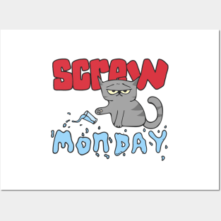 Hand Drawn Illustrations Screw Monday Hate Mondays Gift Posters and Art